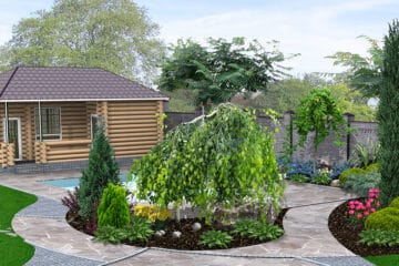 Gartensauna mit Vorraum und Dusche